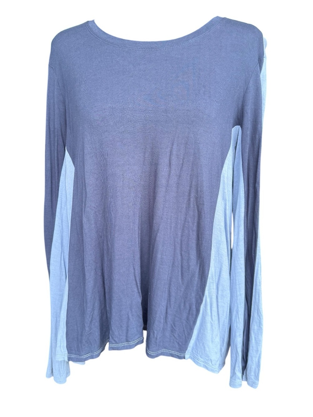 BCBGMaxAzria Two-Tone Blue Long Sleeve Top Size Medium